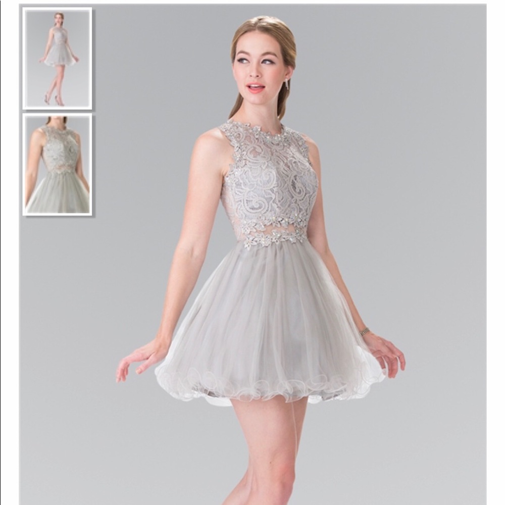 Silver Sleeveless Short Dress